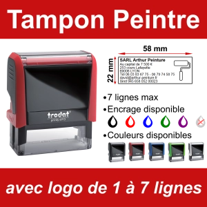 Tampon Peintre 7 lignes/logo