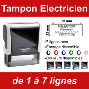 Tampon Electricien 7 lignes