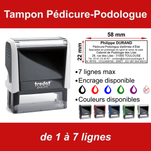Tampon Pédicure-Podologue 7 lignes