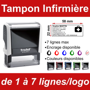 Tampon Infirmière 7 lignes/logo