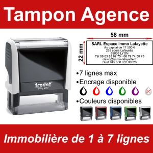 Tampon Agence Immobilière 7 lignes