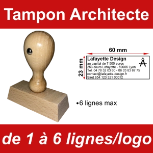 Tampon éco Architecte 6 lignes/logo