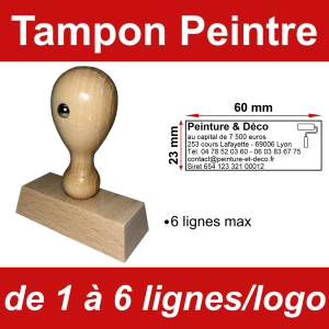 Tampon éco Peintre 6 lignes/logo