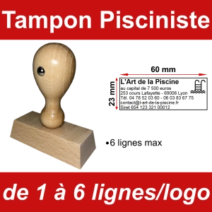 Tampon éco Pisciniste 6 lignes/logo