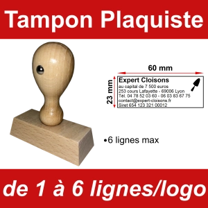 Tampon éco Plaquiste 6 lignes/logo