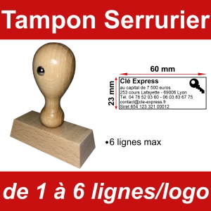 Tampon éco Serrurier 6 lignes/logo