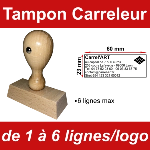 Tampon éco Carreleur 6 lignes/logo
