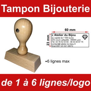 Tampon éco Bijouterie 6 lignes/logo