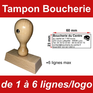 Tampon éco Boucherie 6 lignes/logo