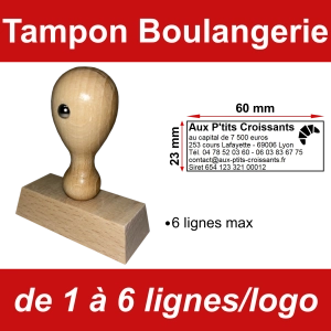 Tampon éco Boulangerie 6 lignes/logo
