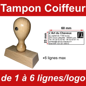 Tampon éco Coiffeur 6 lignes/logo