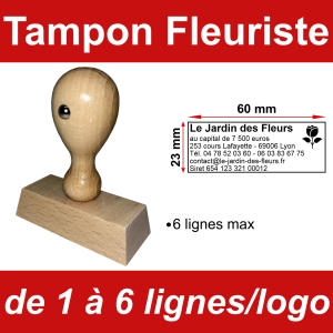 Tampon éco Fleuriste 6 lignes/logo