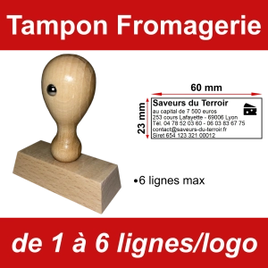 Tampon éco Fromagerie 6 lignes/logo