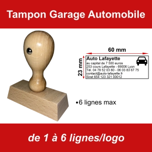 Tampon éco Garage Automobile 6 lignes/logo