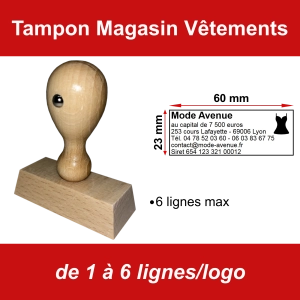 Tampon éco Magasin Vêtements 6 lignes/logo