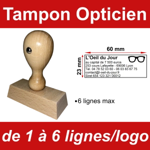 Tampon éco Opticien 6 lignes/logo