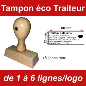 Tampon éco Traiteur 6 lignes/logo