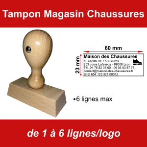 Tampon éco Magasin Chaussures 6 lignes/logo