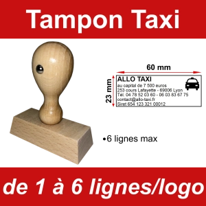 Tampon éco Taxi 6 lignes/logo