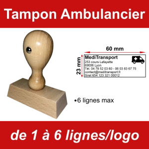Tampon éco Ambulancier 6 lignes/logo