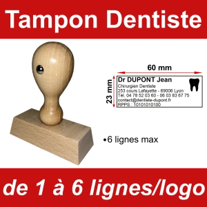 Tampon éco Dentiste 6 lignes/logo
