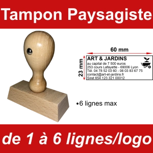 Tampon éco Paysagiste 6 lignes/logo