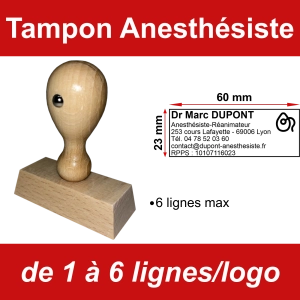 Tampon éco Anesthésiste 6 lignes/logo