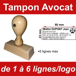 Tampon éco Avocat 6 lignes/logo