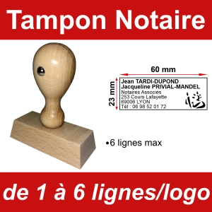 Tampon éco Notaire 6 lignes/logo