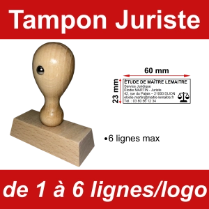 Tampon éco Juriste 6 lignes/logo