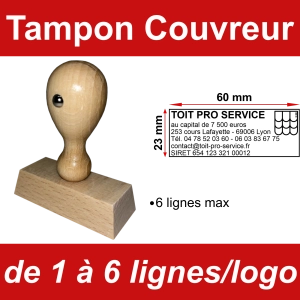 Tampon éco Couvreur 6 lignes/logo