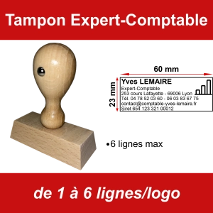 Tampon éco Expert-Comptable 6 lignes/logo