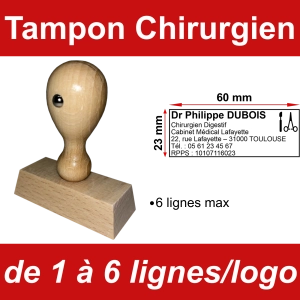 Tampon éco Chirurgien 6 lignes/logo
