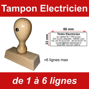 Tampon éco Electricien 6 lignes