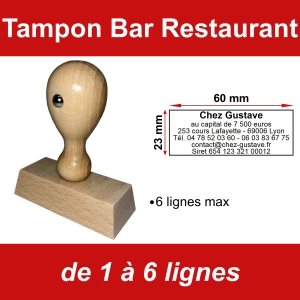 Tampon éco Bar Restaurant 6 lignes