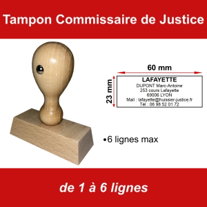 Tampon éco Commissaire de Justice 6 lignes