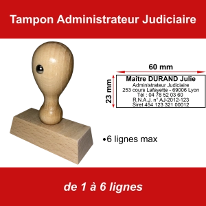 Tampon éco Administrateur Judiciaire 6 lignes