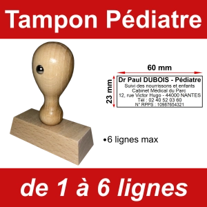 Tampon Bois éco Pédiatre 6 lignes