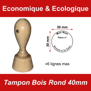 Tampon Bois Rond 40mm