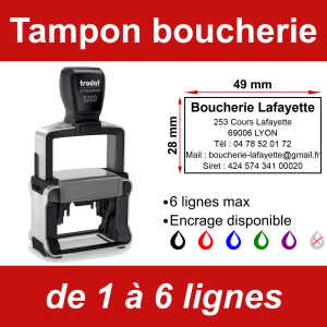 Tampon professionnel boucherie 6 lignes