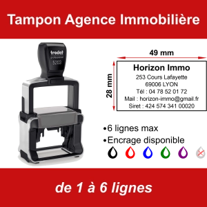 Tampon professionnel Agence Immobilière 6 lignes