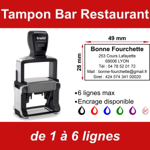 Tampon professionnel Bar Restaurant 6 lignes