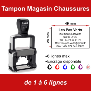 Tampon professionnel Magasin Chaussures 6 lignes