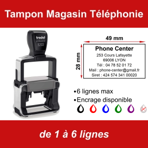 Tampon professionnel Magasin Téléphonie 6 lignes
