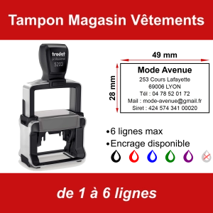Tampon professionnel Magasin Vêtements 6 lignes