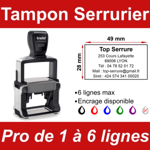 Tampon professionnel Serrurier 6 lignes
