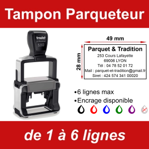 Tampon professionnel Parqueteur 6 lignes