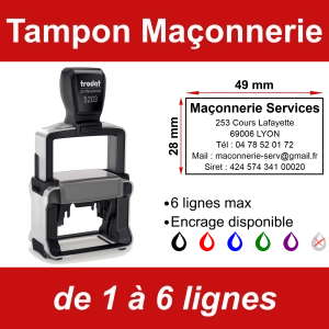 Tampon professionnel Maçonnerie 6 lignes