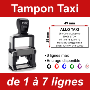 Tampon professionnel Taxi 6 lignes