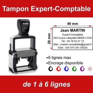 Tampon professionnel Expert-Comptable 6 lignes